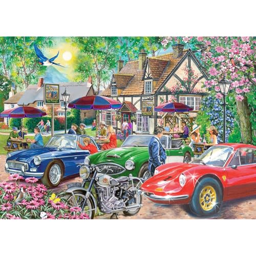 The House of Puzzles - Plough Inn Puzzle - Große 500-teilige Puzzles für Erwachsene, extra große Teile, Künstler illustriert, malerische Landschaft, Deluxe-Puzzle-Geschenke von The House of Puzzles