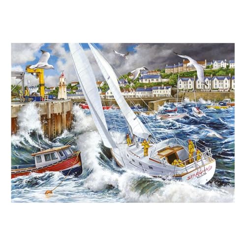 The House of Puzzles Storm Chased Puzzle – 500 Teile Puzzles für Erwachsene, Künstler illustriert, malerische Landschaft, Deluxe-Puzzle-Geschenke von The House of Puzzles