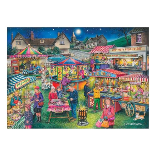 The House of Puzzles Village Fayre Puzzle – Großes 500-teiliges Puzzle für Erwachsene, extra große Teile, Künstler illustriert, malerische Landschaft, Deluxe-Puzzle-Geschenke von The House of Puzzles