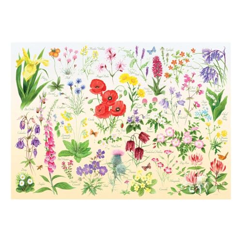 The House of Puzzles Wildblumen-Puzzle, 1000-teiliges Puzzle für Erwachsene, illustrierte Künstler, malerische Landschaft, Deluxe-Puzzle-Geschenke von The House of Puzzles