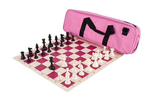 Deluxe Schach-Set Kombination – Single beschwert – von uns Chess Föderation, rose von The House of Staunton