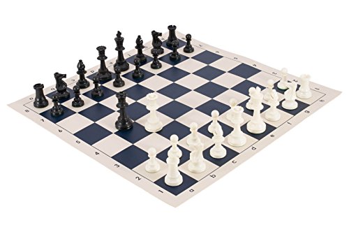 The House Of Staunton-Turnier Schachfiguren und Schachbrett Combo – Dreifach Schweres – von uns Chess Föderation, navy von The House of Staunton