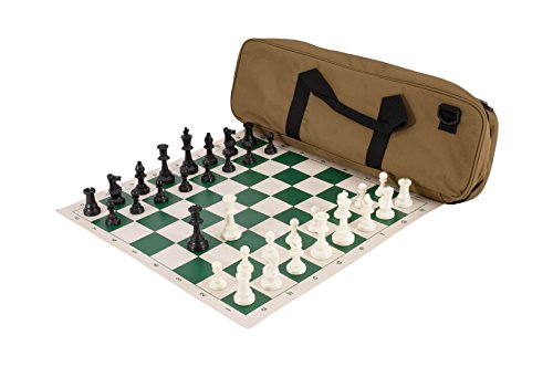 The House of Staunton Deluxe Schach-Set, dreifach gewichtet, von US Chess Federation, Khaki von The House of Staunton