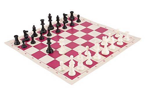 The House of Staunton-Turnier Schachfiguren und Schachbrett Combo – Dreifach Schweres – von Uns Chess Föderation, Fuchsia von The House of Staunton