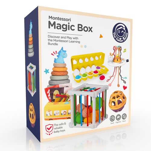 The Italian Home® Montessori Magic Box Spielzeug ab 6 Monate, 6+1 Set Montessori Baby lernspielzeug ab 6 Monate - Montessori Spielzeug Baby von The Italian Home