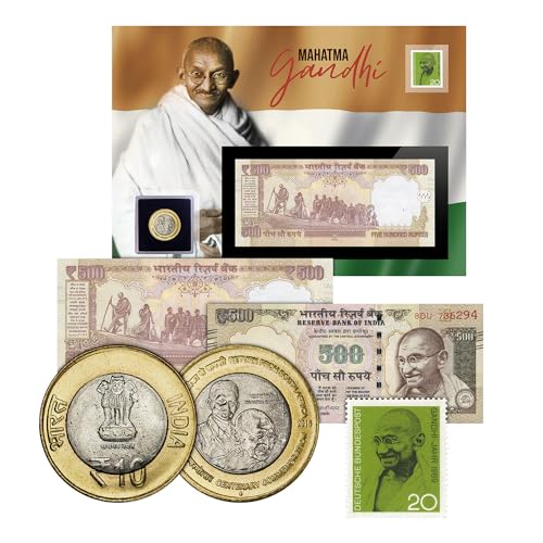 Mahatma Gandhi Münzen-, Banknoten- und Briefmarkensammlung von The Koin Club