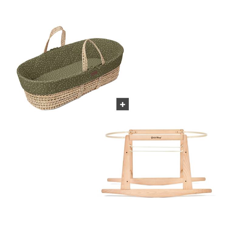 The Little Green Sheep Quilted Moses Basket&Rocking Stand von The Little Green Sheep