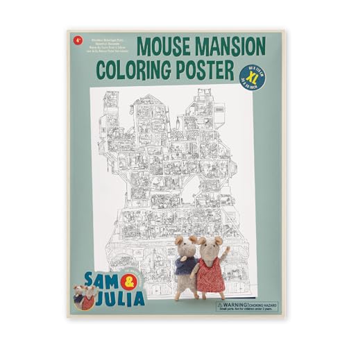 Sam & Julia – Mega XL Malvorlage – 80x115cm So groß wie EIN 6-jähriges Kind - Male das gesamte Mäusehaus, Möbel, Zimmer und Mäuse aus - Kreative Aktivität für Kinder! von The Mouse Mansion