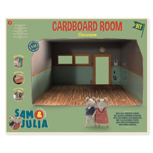 Sam & Julia - Miniatur Raum aus Karton - Schulklasse – 33 x 20 x 25cm - für Kinder jeden Alters von The Mouse Mansion