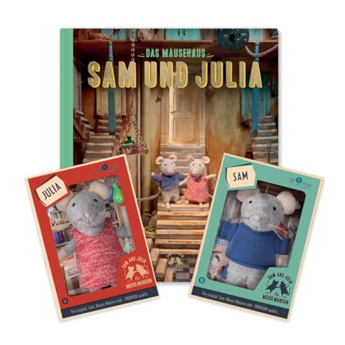 Sam & Julia - Paket: Entdecke das Mäusehaus – enthält: 1 Buch und 2 Kuscheltiere Sam und Julia 12cm – für Kinder jeden Alters von The Mouse Mansion