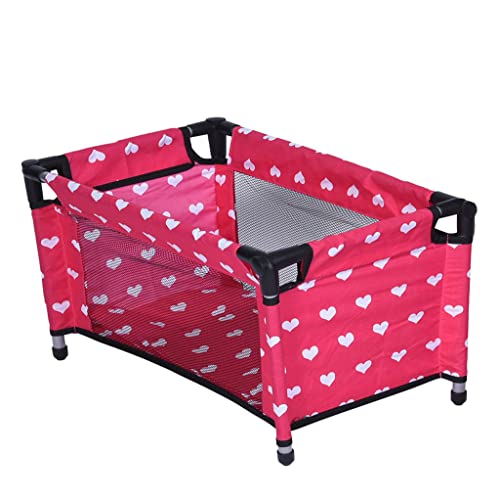 The New York Doll Collection Rosa Puppe Reisebett mit weißen Herzen Design - Passt 18 Zoll/46 cm Puppen - Baby Spielzeug Zubehör Inklusive Reißverschluss Aufbewahrungstasche für Mode Mädchen Puppen The New York Doll Collection Rosa Puppe Reisebett mit weißen Herzen Design - Passt 18 Zoll/46 cm Puppen - Baby Spielzeug Zubehör Inklusive Reißverschluss Aufbewahrungstasche für Mode Mädchen Puppen von The New York Doll Collection