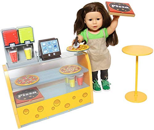 THE NEW YORK DOLL COLLECTION Super süßes komplettes Pizzaset - enthält Jede Menge Zubehör - für 18 Zoll/ 46cm Puppe Laden Spielset von The New York Doll Collection