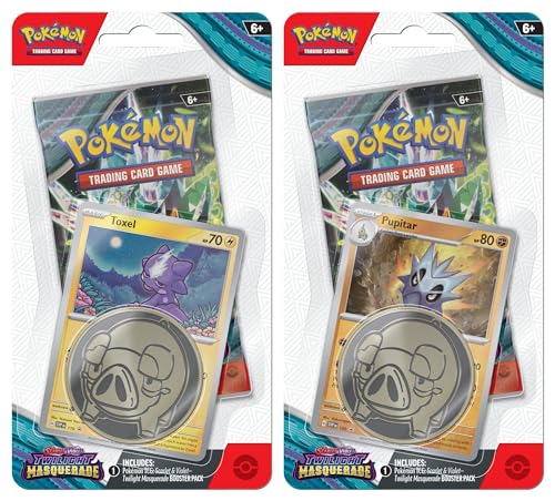 Pokémon TCG - Scarlet & Violet - Twilight Masquerade Checklane Blister Toxel or Pupitar (1x Random Blister) von The Pokémon Company