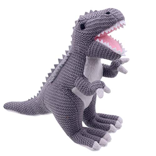 Wilberry - Knitted - Small Grey T-Rex Dinosaur Soft Toy - WB004308 von Wilberry