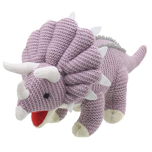 Wilberry - Knitted - Small Lilac Triceratops Dinosaur Soft Toy - WB004309 von Wilberry