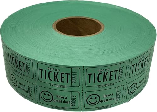 The Ticket Gurus Double Smile Tombola-Tickets 2000/Rolle (grün) von The Ticket Gurus