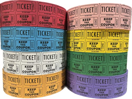 Ticket guru-raffle Tickets – (4 Rollen von 2000 Doppel-Tickets) 8.000 Total 50/50 Lose {wählen Farbe Combo unten} (4) Random colors von The Ticket Gurus