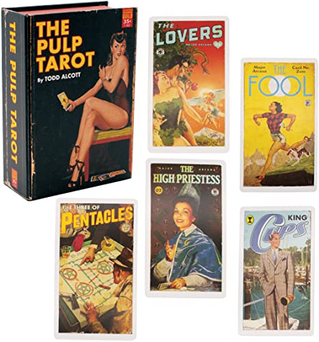 Pulp Magazines Tarotkarten-Deck mit Charakteren aus der Geschichte der Pulp Illustration – Set mit 78 Karten von The Unemployed Philosophers Guild