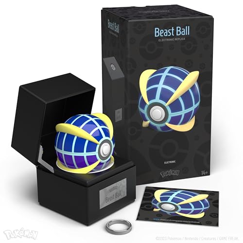 The Wand Company Original Poké Ball Authentic Replica - Realistic, Electronic, Die-Cast Poké Ball with Display Case Light Features – Officially Licensed by Pokémon von The Wand Company