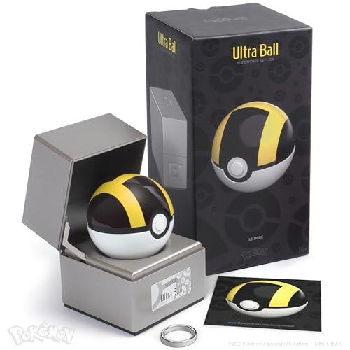 Pokémon 25th Anniversary Silver Box Edition Poké-Ball - Realistischer, elektronischer, druckgegossener Poké-Ball mit Vitrine Lichtfunktionen (Ultra Ball) von The Wand Company