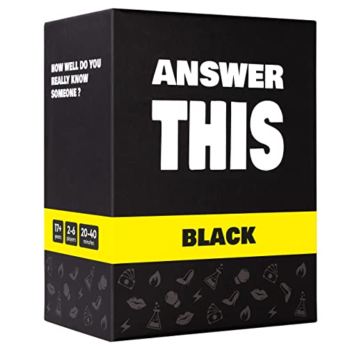 Answer This - Black - English - How Well Do You Really Know Your Friends? - Hilarious Party Card Game for Adults - Cool Questions for a Game Night von The World Game