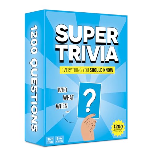 Super Trivia Spiele für Erwachsene mit 1200 Fragen - Lustiges Brettspiel mit Quizkarten - Party Quizspiel für Familie mit Teens und Erwachsenen von The World Game