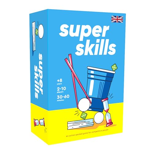 The World Game Super Skills - Englisch - Das lustige Gesellschaftsspiel für Kinder, Jugendliche & Erwachsene - Partyspiele mit vielfältigen Herausforderungen Jungen & Mädchen - Brettspiel von The World Game