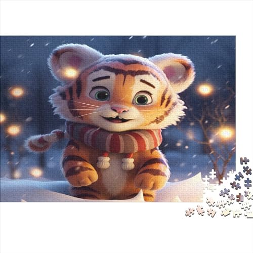 Cute Tiger Puzzle 300 Teile Animal Theme Erwachsene Family Challenging Games Lernspiel Geburtstag Wohnkultur Entspannung Und Intelligenz 300pcs (40x28cm) von TheEcoWay