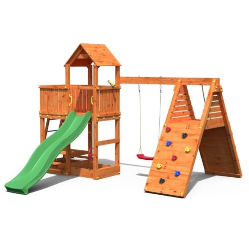 Spielplatz Fungoo FLUPPI mit Sandkasten, Klettern, Picknicktisch, Schaukel und Rutsche von TheGoodGarden