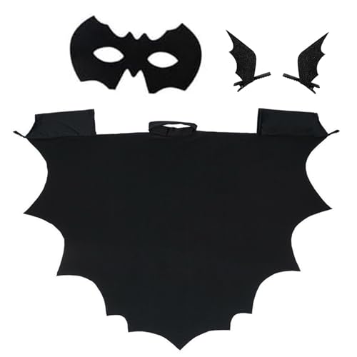 TheStriven Halloween Kostüm Kinder Halloween Fledermaus Umhang Kinder Fledermaus Flügel Umhang mit Maske Halloween Fledermaus Kostüm für Kinder Cosplay Für Halloween Kostüm (110) von TheStriven