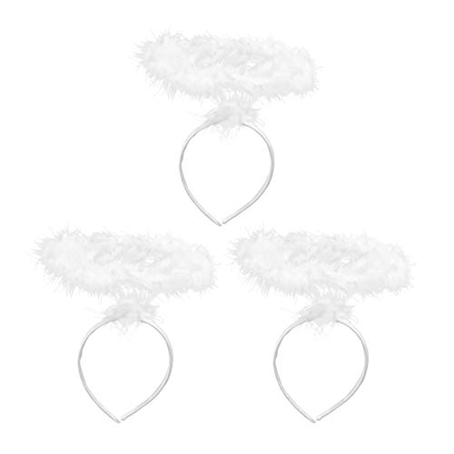 3pcs Engel Stirnbänder Weiß Heiligenschein Stirnbänder Halloween Engel Kostüm Halo Haarband Haarreifen für Halloween Weihnachten Karneval Kostüm von Theaque