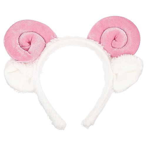 Antilopenhörner Stirnband Widder Hörner Haarreifen Tier Ziege Schaf Hörner Kopfschmuck Haarband Haarbänder Frauen Weihnachten Ostern Party Dekoration Cosplay Kostüm Handgemachtes Haarschmuck (Rosa) von Theaque