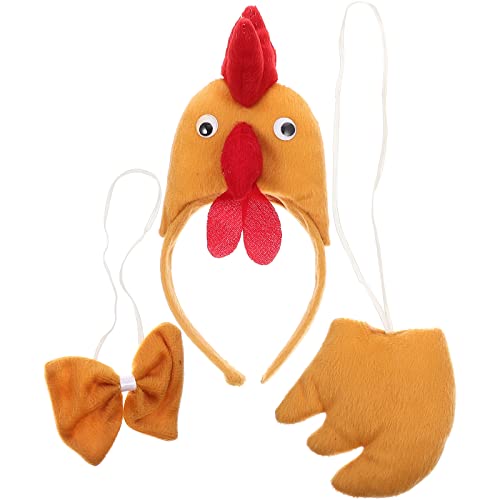 Theaque 1 Set Ostern Huhn Kostüm Set Huhn Stirnband Schwanz Fliege Huhn Cosplay Zubehör von Theaque