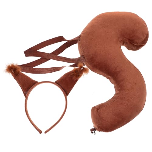 Theaque 1 Set Plüsch Eichhörnchen Kostüm Zubehör Cosplay Eichhörnchen Ohr Haarband Schwanz Tier Cosplay Prop von Theaque