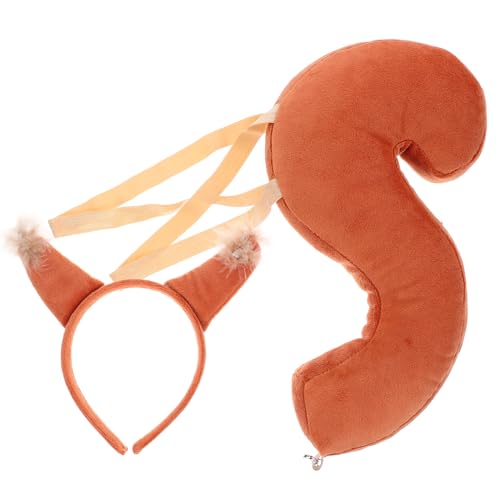 Theaque 1 Set Plüsch Eichhörnchen Kostüm Zubehör Cosplay Eichhörnchen Ohr Haarband Schwanz Tier Cosplay Prop von Theaque