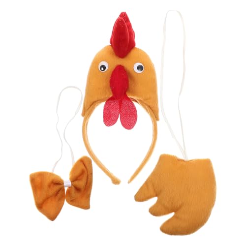 Theaque 1 Set Tier-Cosplay-Kostüm-Set, Huhn-Kostüm, Stirnband, Fliege und Schwanz für Kinder von Theaque