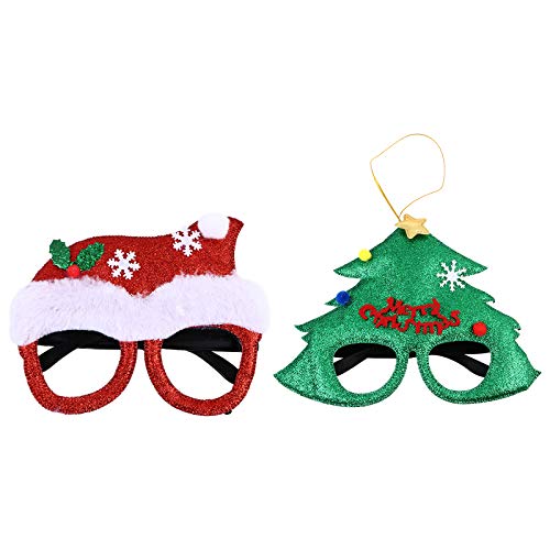 Theaque 2 x Frohe Brillenrahmen, Weihnachtskostüm-Brille ohne Gläser für Kinder, Partyzubehör von Theaque