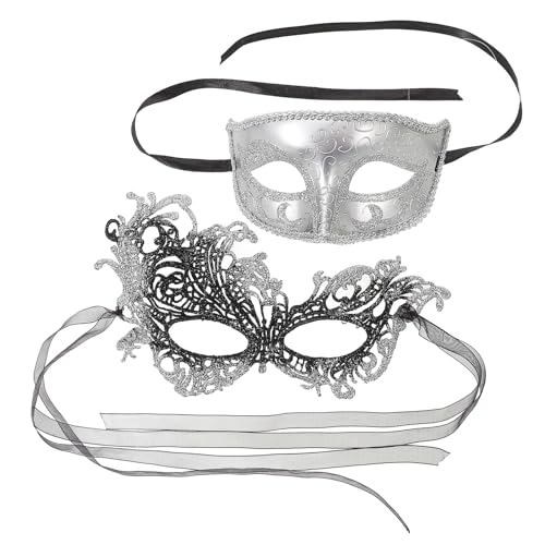 Theaque 2 x Maskerade-Maske für Damen, venezianische Party, Abend, Abschlussball, Ballmaske, Bar-Kostüm, Zubehör von Theaque