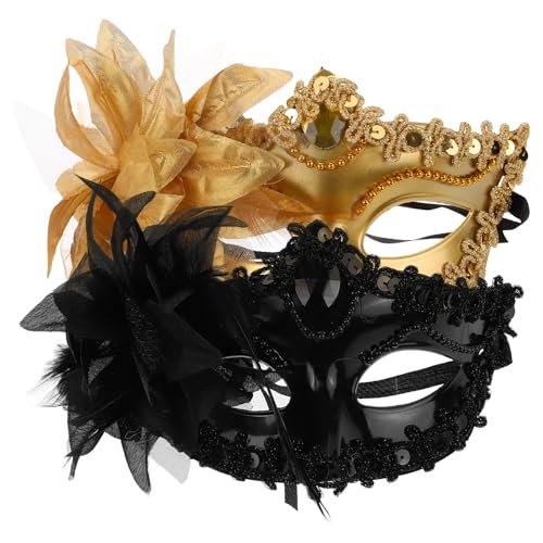 Theaque Halloween-Maske, weibliche Blumenmaske, Maskerade, Requisite, Party, Cosplay, 2 Stück von Theaque