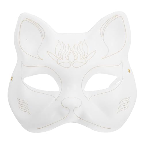 Theaque Halloween Papiermaske Papier Blank Maske DIY Unlackierte Maske Cosplay Partys Katzenmaske von Theaque