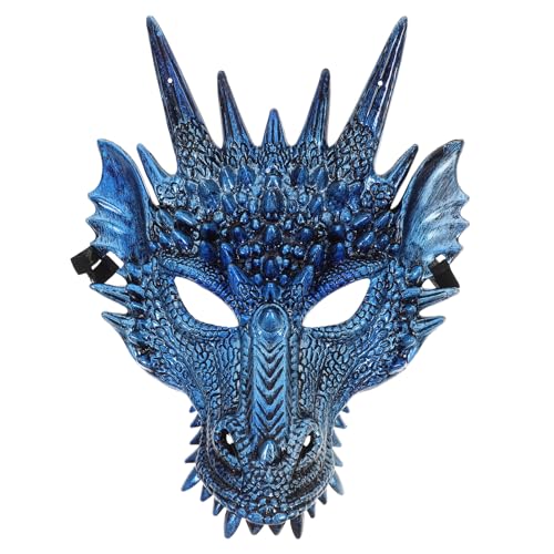 Theaque Männliche Drachenmaske Cosplay Tierkopfmaske Karneval Drache Cosplay Kopfmaske von Theaque