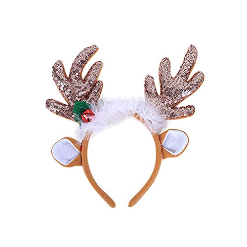 Weihnachten Rentier Geweih Stirnband Pailletten Xmas Hirsch Geweih Ohren Kopfschmuck Frauen Elch Rehkitz Horn Haarreifen Stirnband Haarband Urlaub Party Dekoration Cosplay Kostüm Handgefertigt von Theaque