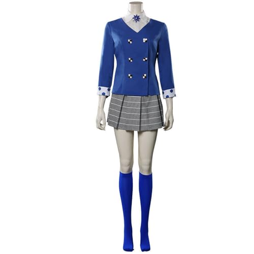 Heathers The Musical Rock Cosplay Veronica Sawyer Kostüm Komplettset Schuluniform Kleid Outfits,3XL-Blue von Thegis