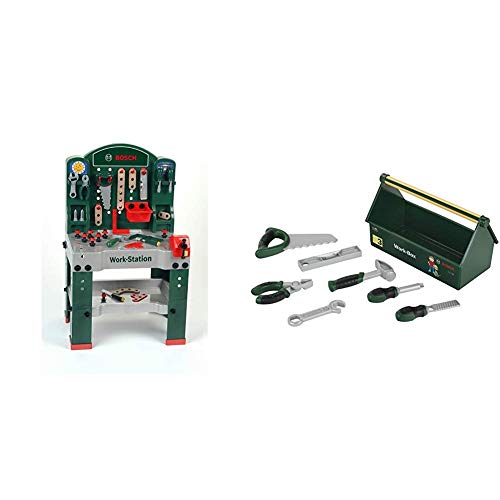 Bosch Werkbank Bundle: Theo Klein 8580 - Bosch Werkbank und Theo Klein 8573 - Bosch Werkzeugbox von Theo Klein