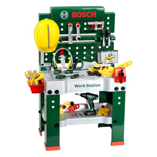 Klein 8469 Bosch - Work-Station mit Schraubfahrzeug und Heimwerkerzubehör von Theo Klein