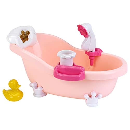 Theo Klein 1665 Baby Coralie Badewanne und Zubehör I Puppen-wanne mit Licht und Sound I Lustige Schaum- und Duschfunktion I Maße: 46 cm x 28 cm x 26 cm I Spielzeug für Kinder ab 18 Monaten von Theo Klein