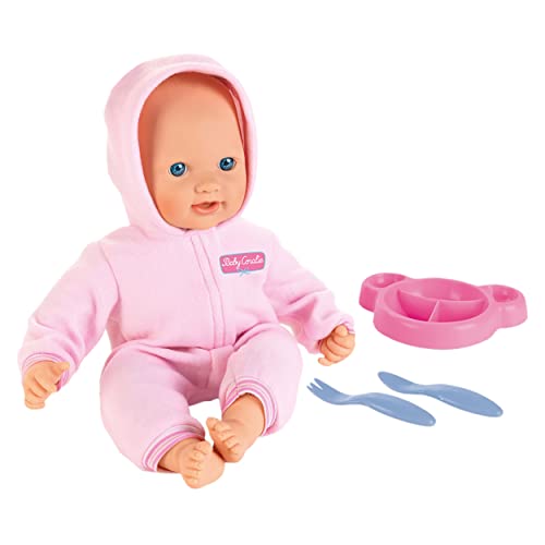 Theo Klein 1723 Baby Coralie Schmusebaby | Kuschelige, 40 cm große Baby-Puppe | Inkl. Teller, Löffel und Gabel | Spielzeug für Kinder ab 18 Monaten von Theo Klein