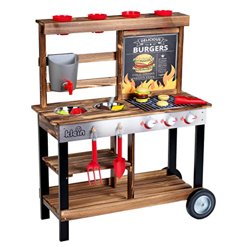 Theo Klein 2368 BBQ Country Sommer Küche I Matschküche aus Holz mit Grill- und Pflanz-Station I Inkl. Zubehör I FSC(TM)-zertifiziertes Holz (FSC(TM) C188230) I Spielzeug für Kinder ab 3 Jahren von Theo Klein