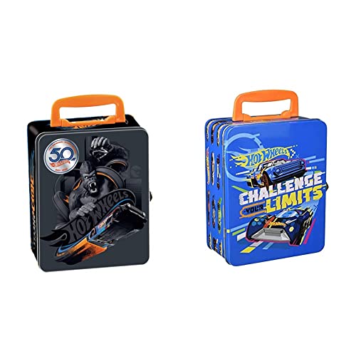 Theo Klein 2881 Hot Wheels Sammelkoffer I Metallkoffer für bis zu 50 Autos I Spielzeug für Kinder ab 3 Jahren & 2883 Hot Wheels Sammelkoffer IAus hochwertigem Metall I Spielzeug für Kinder ab 3 Jahren von Theo Klein