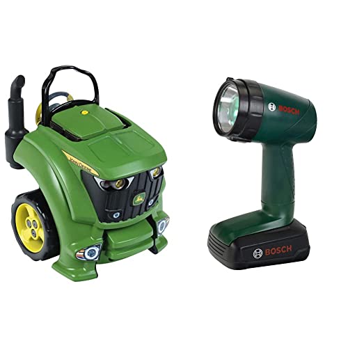 Theo Klein 3916 John Deere Tractor Engine ab 3 Jahren & 8448 Bosch Akku-Lampe | Batteriebetriebene Lampe um 90 Grad drehbar | 4 Lichtfarben | Spielzeug für Kinder ab 3 Jahren von Theo Klein